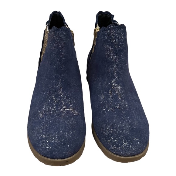 Lands’ End Blue/Gold Scalloped Booties Girls Size 5M - Picture 5 of 13